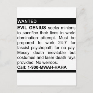 Evil Genius Ad Briefkaart
