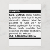 Evil Genius Ad Briefkaart (Voorkant)