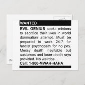 Evil Genius Ad Briefkaart (Voorkant / Achterkant)
