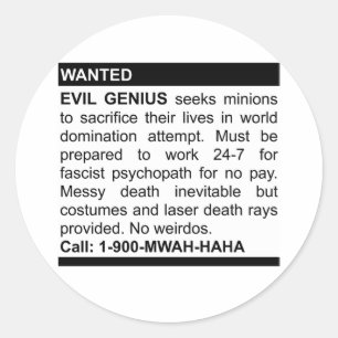 Evil Genius Ad Ronde Sticker