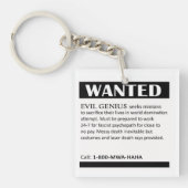Evil Genius Gezochte advertentie Sleutelhanger (voorkant)