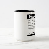 Evil Genius Gezochte advertentie Tweekleurige Koffiemok (Center)