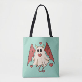 Evil ghost boo tote bag