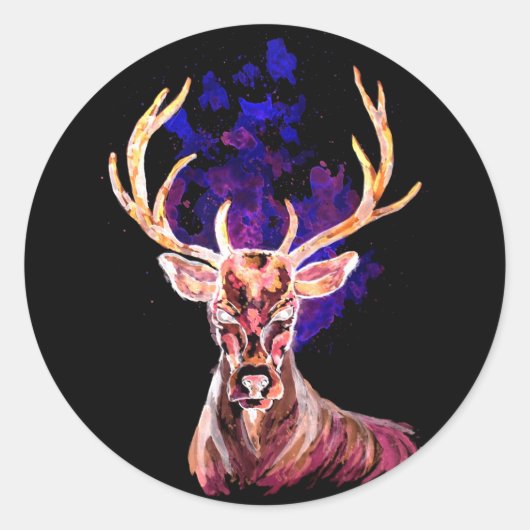 Evil Ghost Deer Ronde Sticker (Voorkant)
