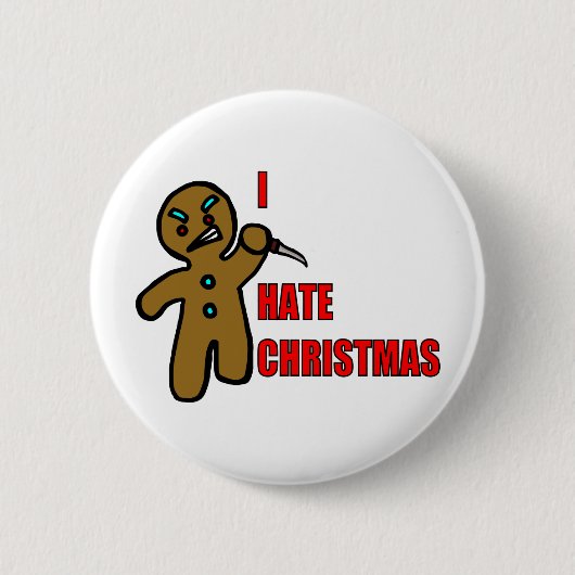 Evil GingerbrooMan Ronde Button 5,7 Cm (Voorkant)
