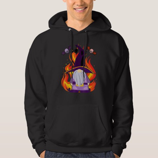 Evil Gnome Witch Scary Gnome Halloween Hoodie (Voorkant)