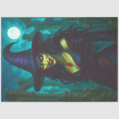 Evil Gothic Witch Glowing Eyes beroemd gemaakt doo Tissuepapier (Voorkant)