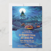 Evil Graveyard pompoenen Volwassen Halloween uitno Kaart (Voorkant)