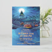 Evil Graveyard pompoenen Volwassen Halloween uitno Kaart (Staand voorkant)