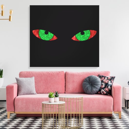 Evil Green Eyes Canvas Afdruk (Insitu (Woonkamer))