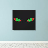 Evil Green Eyes Canvas Afdruk (Insitu (Houten vloer))