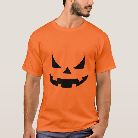 Evil Grin Pumpkin Gezicht voor Halloween Decoratie T-shirt (Voorkant)