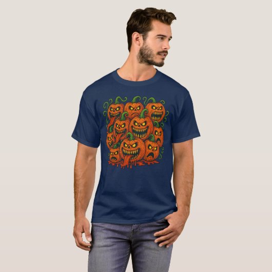 Evil Grin Pumpkin Horde T-shirt (Voorkant volledig)
