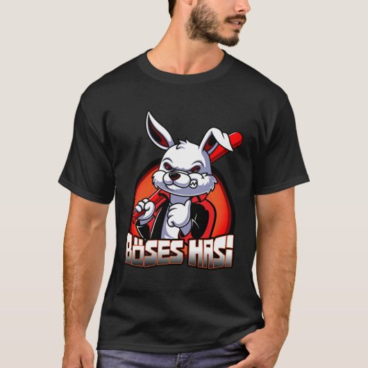 Evil Hasi Rabbit Easter Bunny T-shirt (Voorkant)