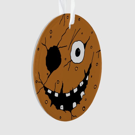 Evil Horror Gingerbread Man Face Tree Ornament (voorkant)