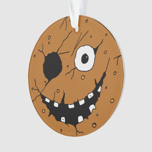 Evil Horror Gingerbread Man Face Tree Ornament (voorkant)
