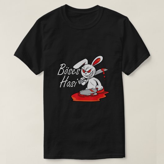 Evil Horror Hasi Funny Rabbit Gezegde Pasen T-shirt (Design voorkant)