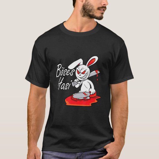 Evil Horror Hasi Rabbit Gezegde Pasen T-shirt (Voorkant)