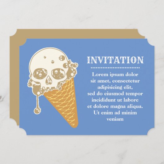 Evil Ice Cream Cone-uitnodiging Kaart (Voorkant / Achterkant)