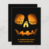 Evil Jack O Lantern Halloween Party Kaart (Voorkant / Achterkant)