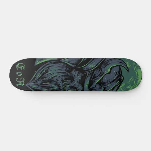 Evil Japan Samurai Skull hand drawn Skateboard (Horizontaal)