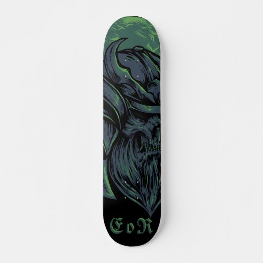 Evil Japan Samurai Skull hand drawn Skateboard (Voorkant)