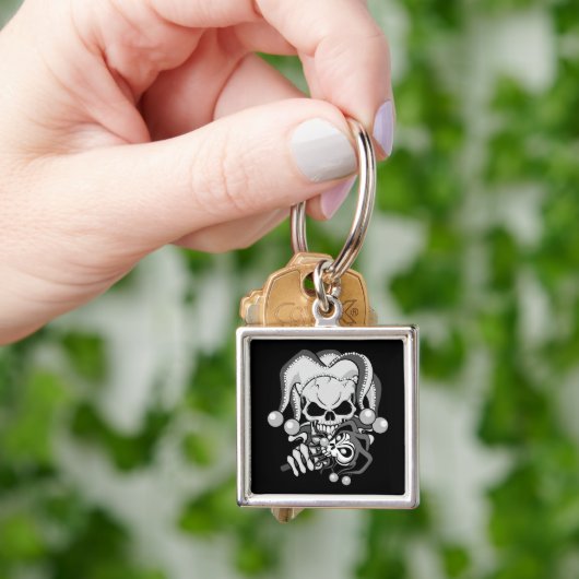 Evil Jester Skull Sleutelhanger (Hand)