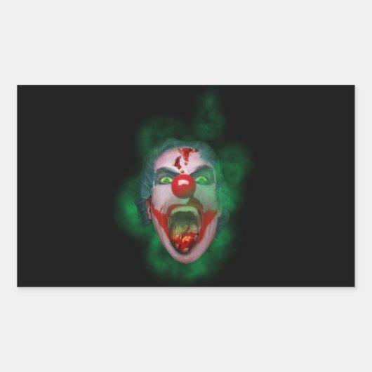 Evil Joker Clown Face Rechthoekige Sticker (Voorkant)