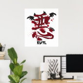 Evil Kanji Poster (Thuiskantoor)