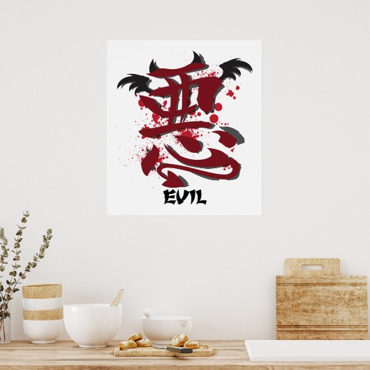 Evil Kanji Poster (Keuken)