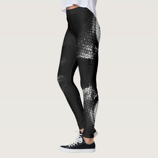 Evil kat ogen halftoon zwart en wit grafisch leggings (Links)