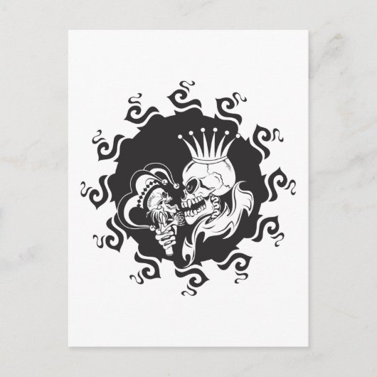 Evil King Skull Briefkaart (Voorkant)