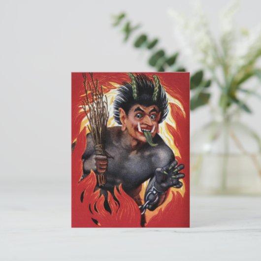  Evil Krampus Briefkaart (Staand voorkant)