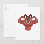 Evil Krampus Christmas Flexing Muscles Fitness Aankondigingskaart (Voorkant / Achterkant)