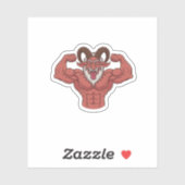 Evil Krampus Christmas Flexing Muscles Fitness Sticker (Vel)