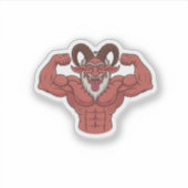 Evil Krampus Christmas Flexing Muscles Fitness Sticker (Voorkant)