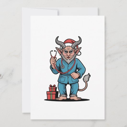 Evil Krampus Nurse Scrubs Nursing Christmas (Voorkant)