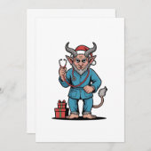 Evil Krampus Nurse Scrubs Nursing Christmas (Voorkant / Achterkant)