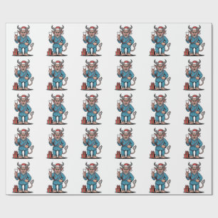 Evil Krampus Nurse Scrubs Nursing Christmas Cadeaupapier