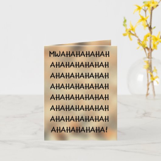 Evil Laugh Halloween Kaart (oranje en zwart) (Gele Bloem)