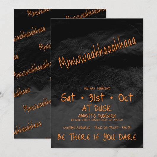 Evil Laughter Mmwwahaahaaahhaaa Halloween Kaart (Voorkant / Achterkant)