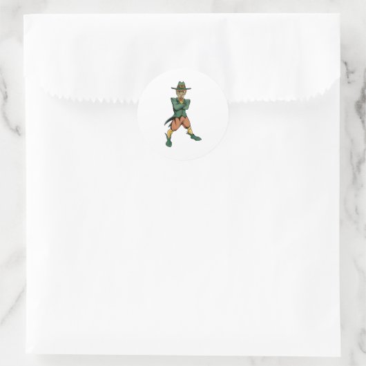 Evil Leprechaun Ronde Sticker (Tas)