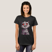Evil Little Demon Cat Grappig Ontwerp T-shirt (Voorkant volledig)
