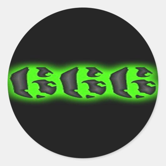 Evil Mark of the Beast | Halloween 666 Ronde Sticker (Voorkant)