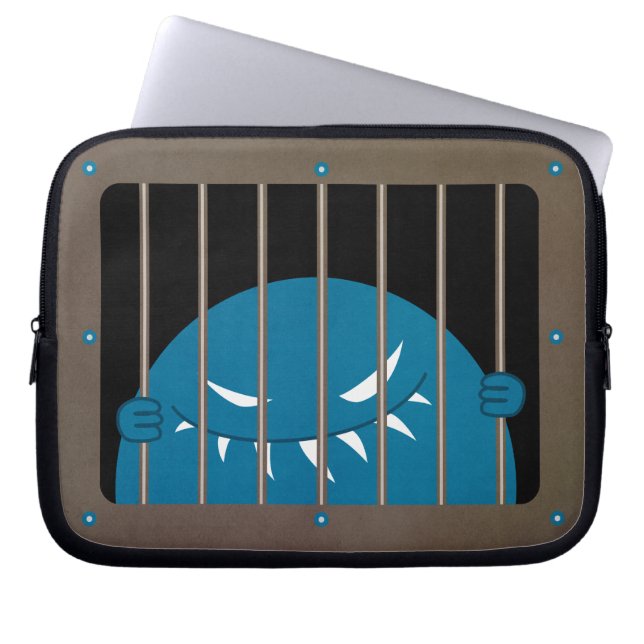 Evil Monster Character Kingpin Jailed Gothic Laptop Sleeve (Voorkant)
