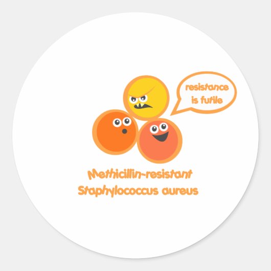 Evil MRSA Ronde Sticker (Voorkant)