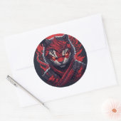 Evil Ninja Tiger Ontworpen Ronde Sticker (Envelop)
