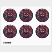 Evil Ninja Tiger Ontworpen Ronde Sticker (Vel)