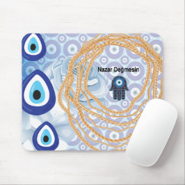 Evil oog vrouwelijk wit roos muismat