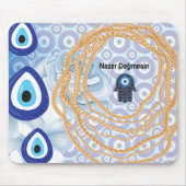 Evil oog vrouwelijk wit roos muismat (Voorkant)